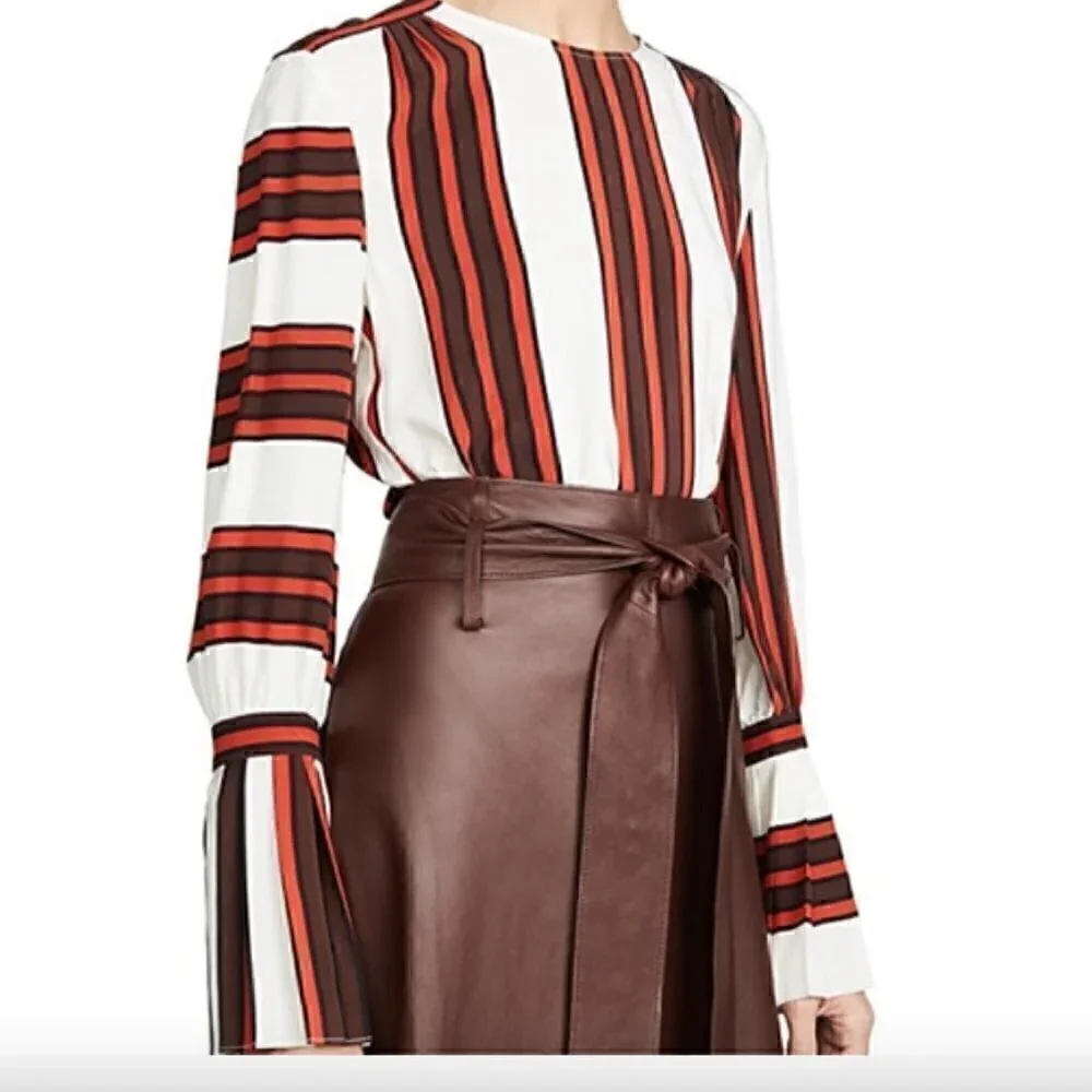 Tory Burch Silk Top Frill Sleeve Blouse NWT 0